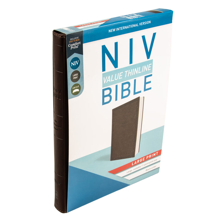 NIV Brown Faux Leather Value Thinline Bible Large Print (Comfort Print)