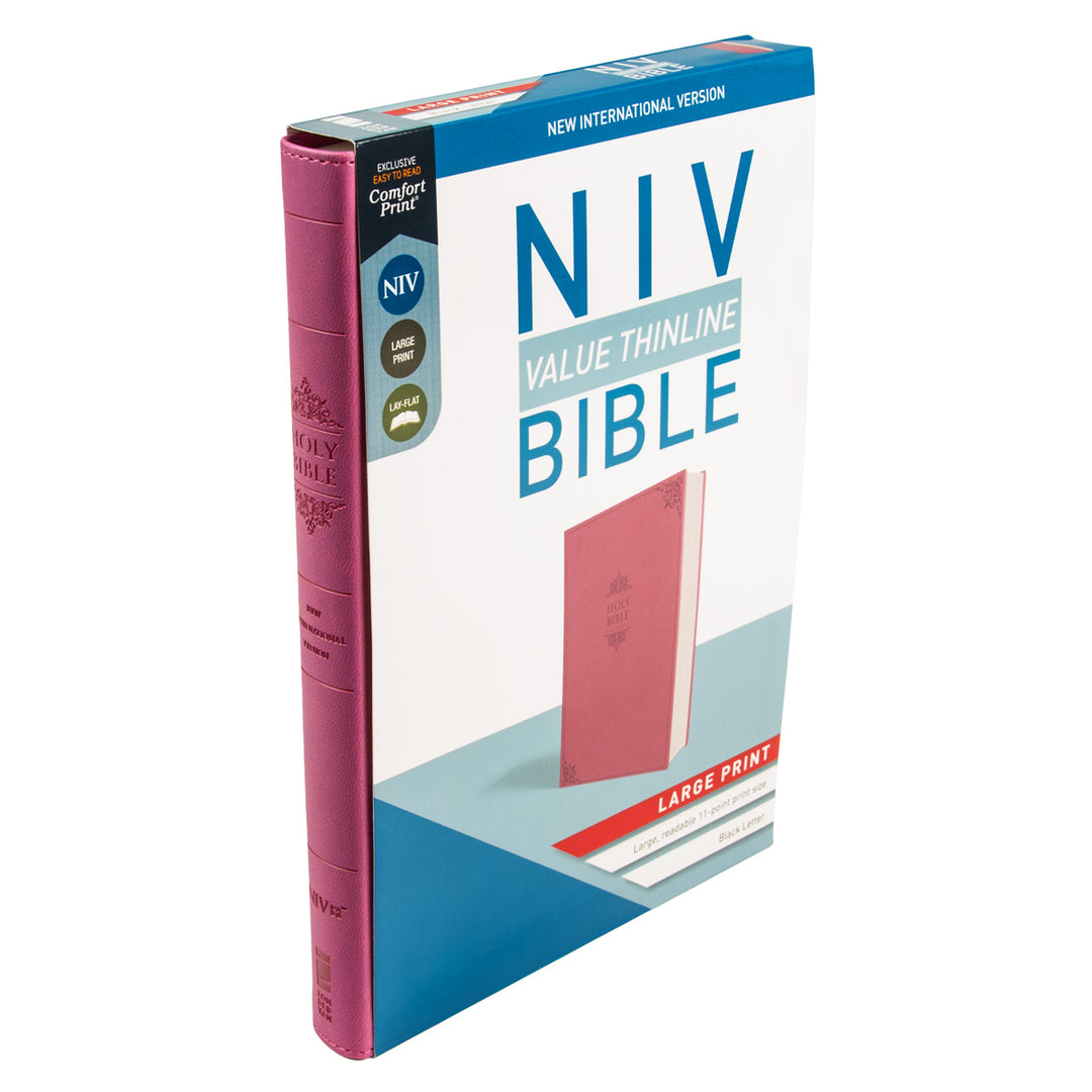 NIV Value Thinline Bible Large Print Pink (Comfort Print)(Imitation Leather)