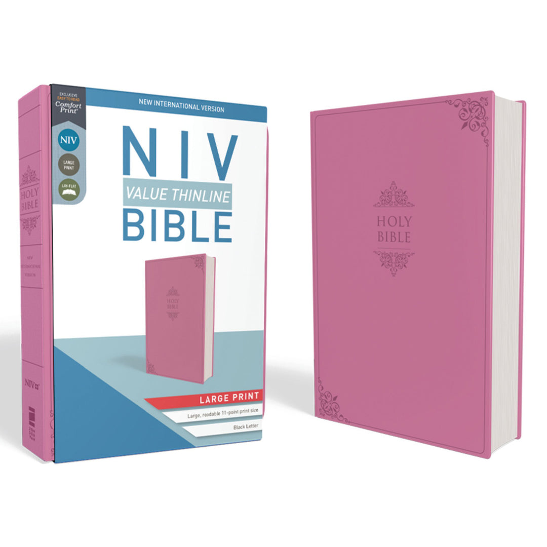 NIV Value Thinline Bible Large Print Pink (Comfort Print)(Imitation Leather)