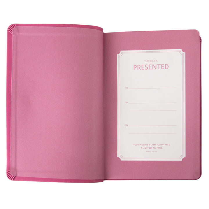 NIV Value Thinline Bible Large Print Pink (Comfort Print)(Imitation Leather)