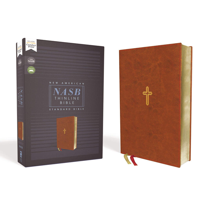 NASB Thinline Bible (1995) Red Letter Brown (Comfort Print)(Imitation Leather)