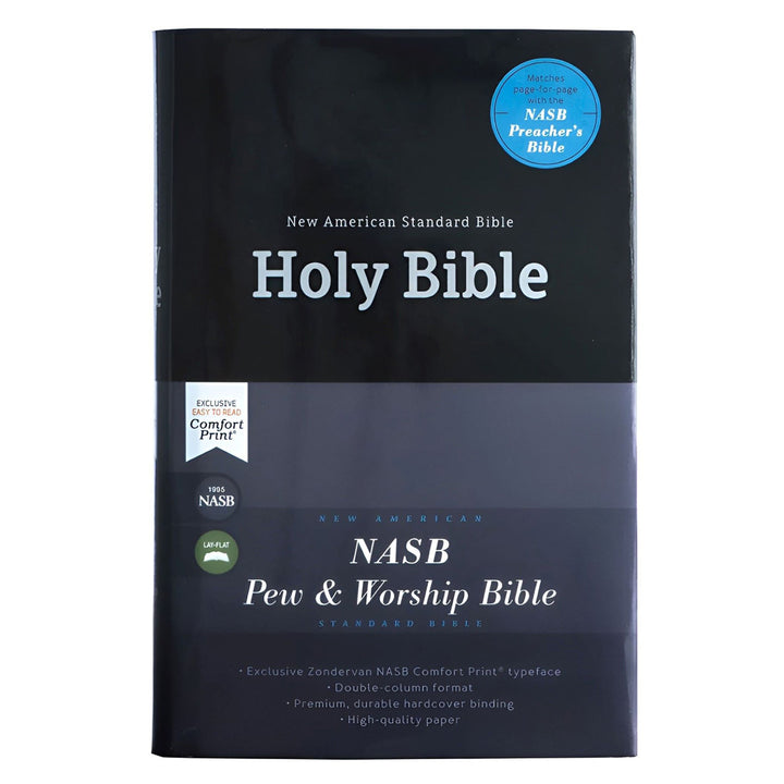 NASB Pew And Worship Bible (1995) Black (Comfort Print)(Hardcover)