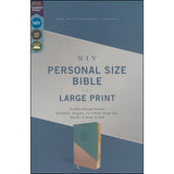 NIV Personal Size Bible Large Print Teal / Gold (Comfort Print)(Imitation Leather)