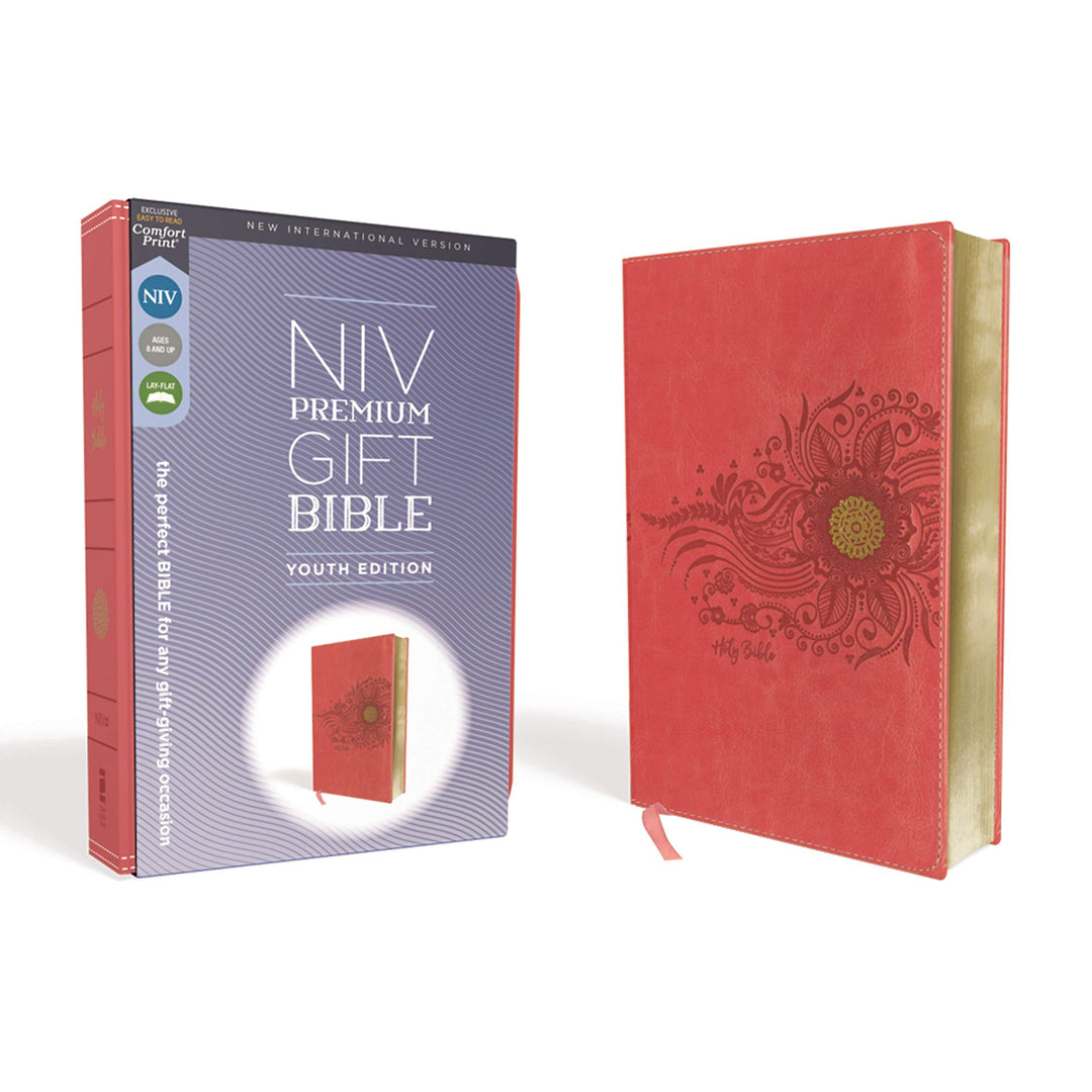 NIV Premium Gift Bible Youth Red Letter Coral (Comfort Print)(Imitation Leather)