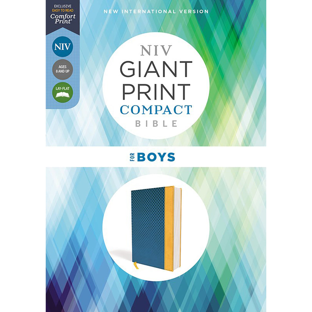 NIV Compact Giant Print Red Letter Bible For Boys Blue (Comfort Print)(Imitation Leather)