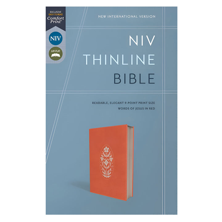 NIV Coral Imitation Leather Thinline Bible Comfort Print Zippered