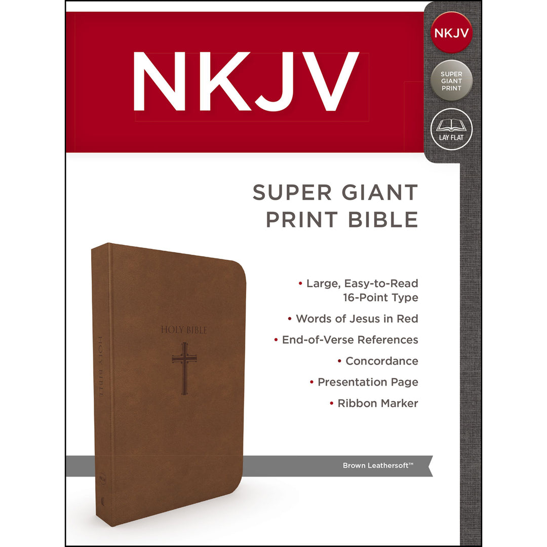 NKJV Brown Faux Leather Super Giant Print Bible