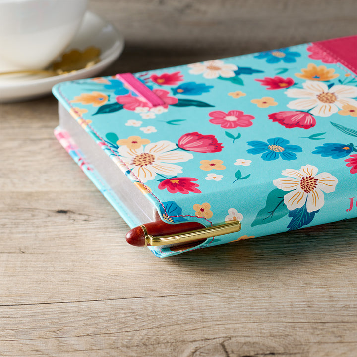 Overflowing Grace 2 Corinthians 9:8 (Faux Leather Journal With Elastic Closure And Pen Holder)