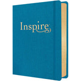 NLT Blue Faux Leather Hardcover Inspire Bible