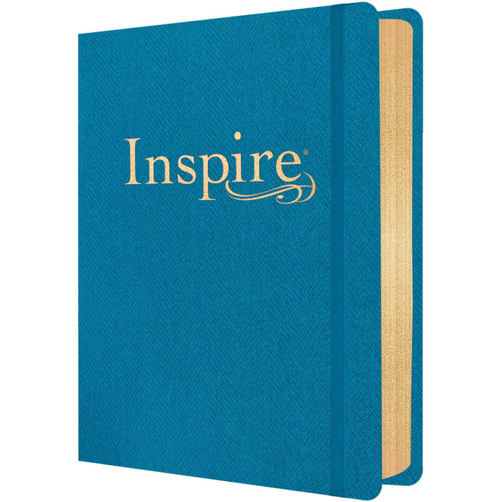 NLT Blue Faux Leather Hardcover Inspire Bible