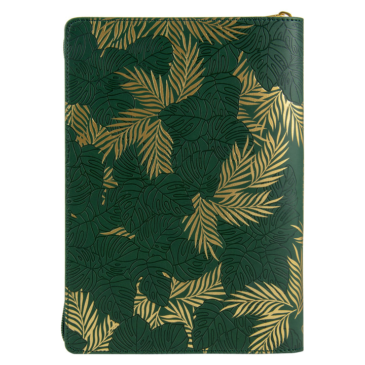 Wherever Life Plants You Bloom With Grace Faux Leather Journal With Zipped Closure