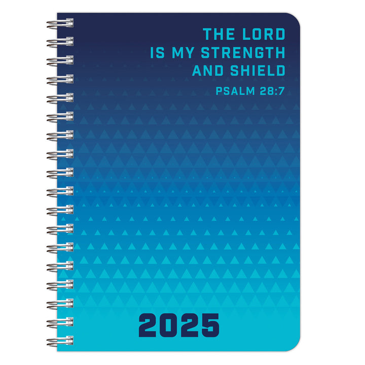 2025 Diary - Daily Planner - The Lord Is My Strength and Shield - Wirebound