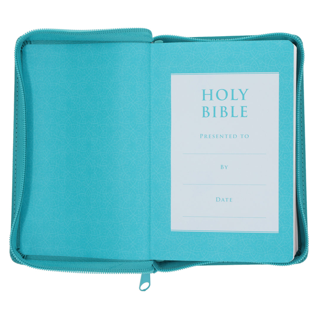 ESV Teal Faux Leather Compact Bible with Zip