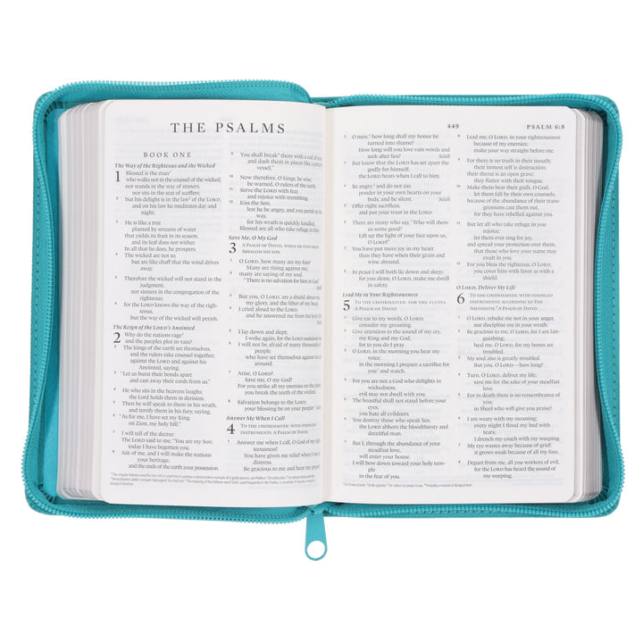 ESV Teal Faux Leather Compact Bible with Zip