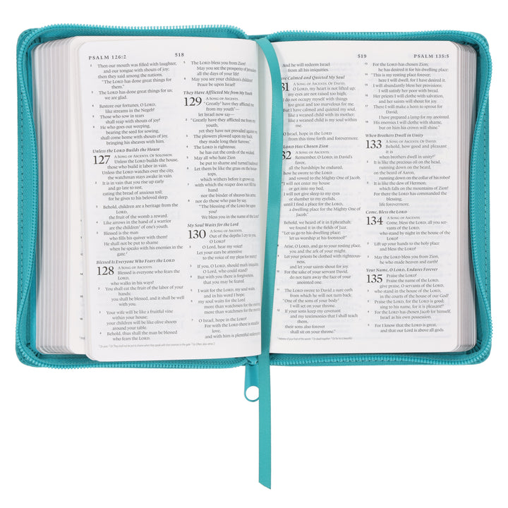 ESV Teal Faux Leather Compact Bible with Zip