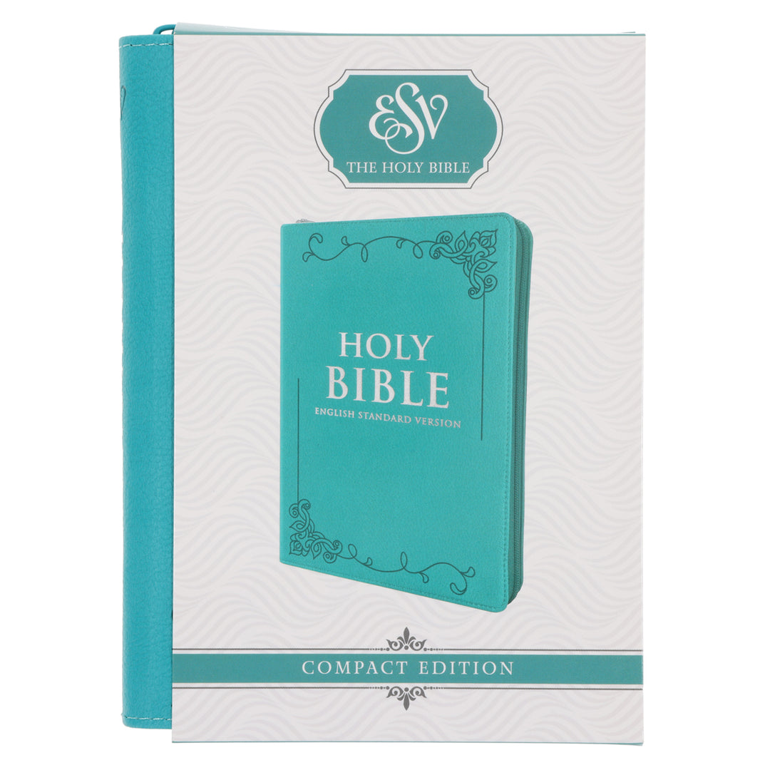 ESV Teal Faux Leather Compact Bible with Zip