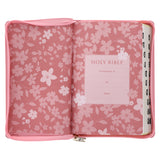 ESV Pink Floral Faux Leather Standard Bible with Zip