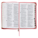 ESV Pink Floral Faux Leather Standard Bible with Zip