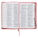 ESV Pink Floral Faux Leather Standard Bible with Zip