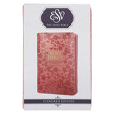 ESV Pink Floral Faux Leather Standard Bible with Zip