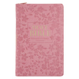 ESV Pink Floral Faux Leather Standard Bible with Zip