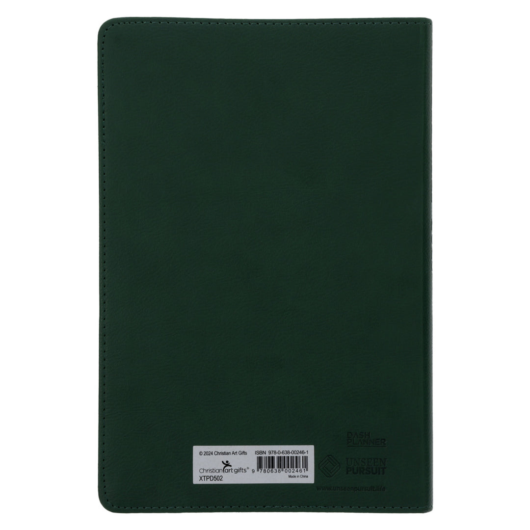 2025 Executive Diary - Dash Daily Planner - Dark Green - Faux Leather