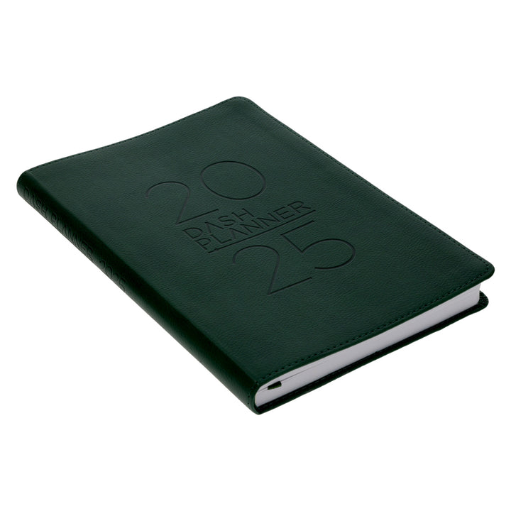 2025 Executive Diary - Dash Daily Planner - Dark Green - Faux Leather