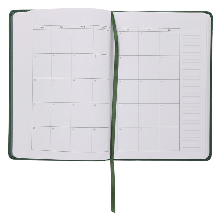 2025 Executive Diary - Dash Daily Planner - Dark Green - Faux Leather