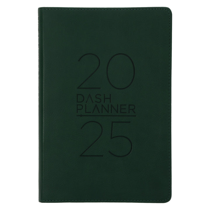 2025 Executive Diary - Dash Daily Planner - Dark Green - Faux Leather