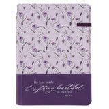 He Has Made Everything Beautiful Faux Leather Journal with Pen Holder and Elastic Closure