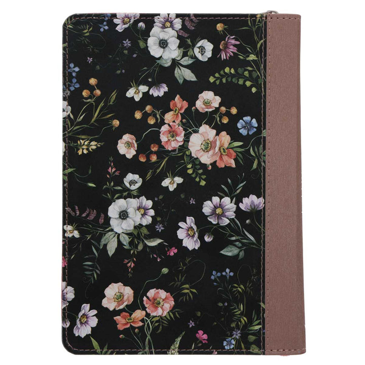 God, Grant Me Serenity Floral Faux Leather Journal with Zipped Closure