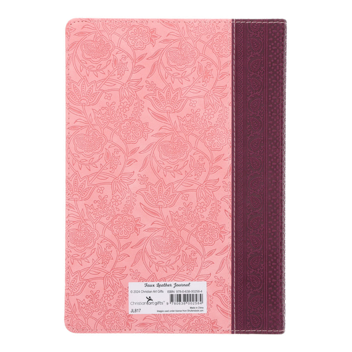 Be Still and Know Pink and Burgundy Faux Leather Journal