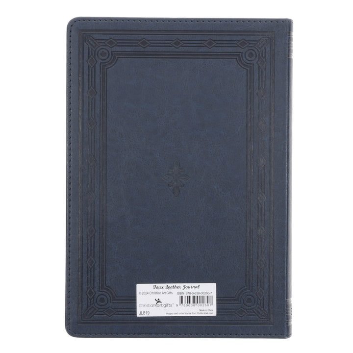 Be Strong in the Lord Navy Faux Leather Journal