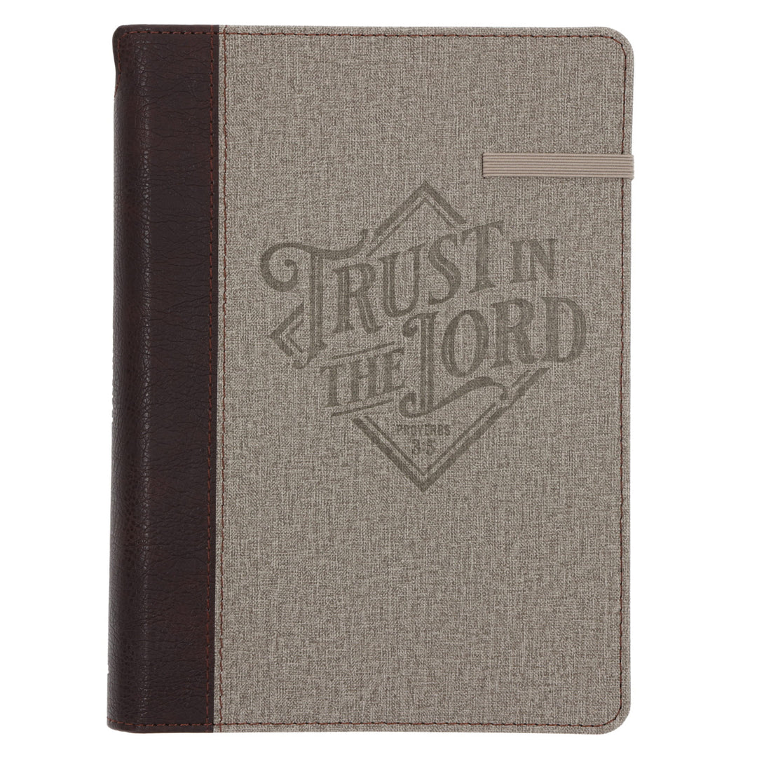 Trust in the Lord Faux Leather Journal with Pen Holder and Elastic Closure