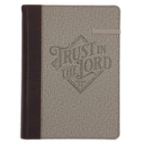 Trust in the Lord Faux Leather Journal with Pen Holder and Elastic Closure