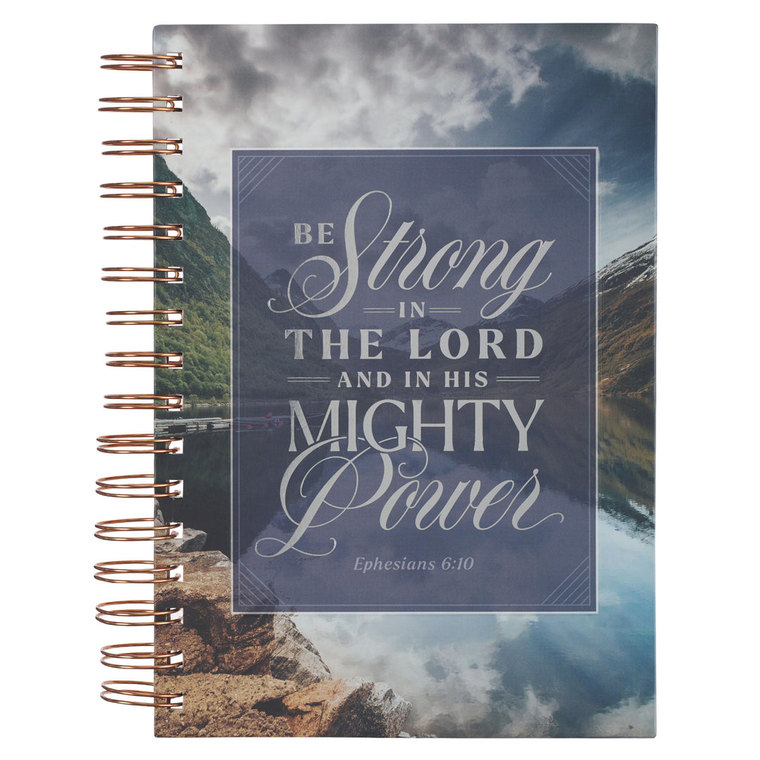 Be Strong in the Lord and His Mighty Power Large Wirebound Journal