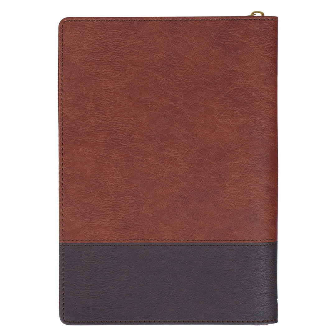 Footprints Faux Leather Journal with Zipped Closure