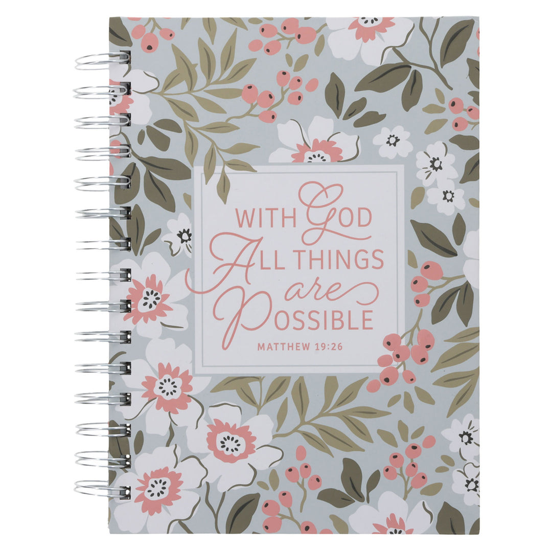 With God All things Are Possible Large Hardcover Wirebound Journal