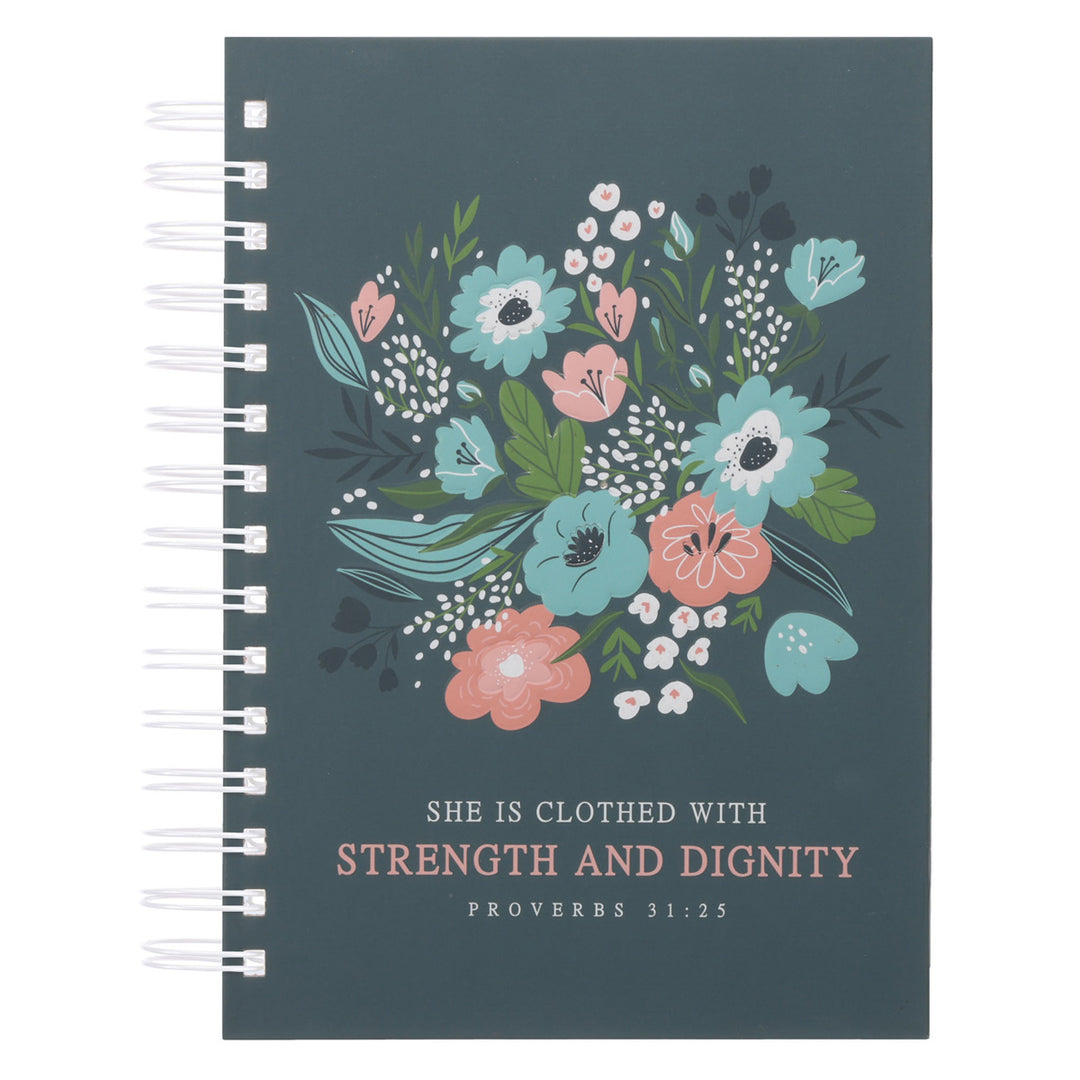 She Is Clothed in Strength and Dignity Hardcover Wirebound Journal