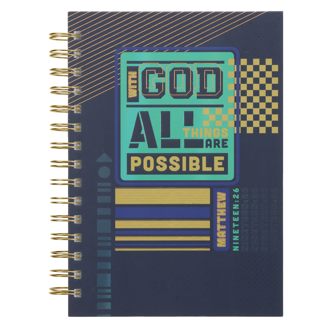 With God All Things Are Possible Hardcover Wirebound Journal