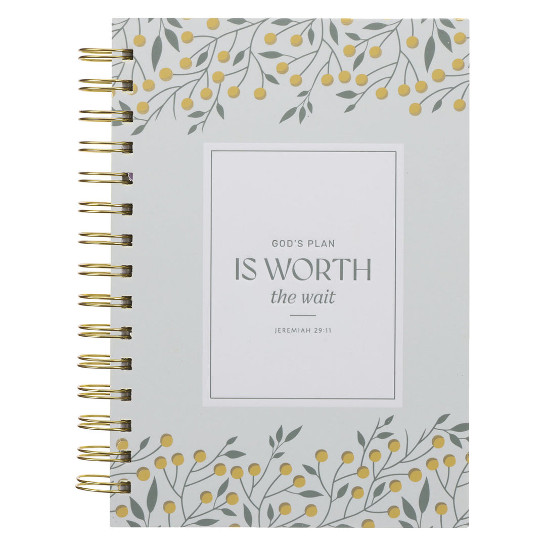 God's Plan Is Worth the Wait Hardcover Wirebound Journal