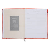 2026 Diary - 18-Month Planner for Women - Walk by Faith Not by Sight - Faux Leather with Zip