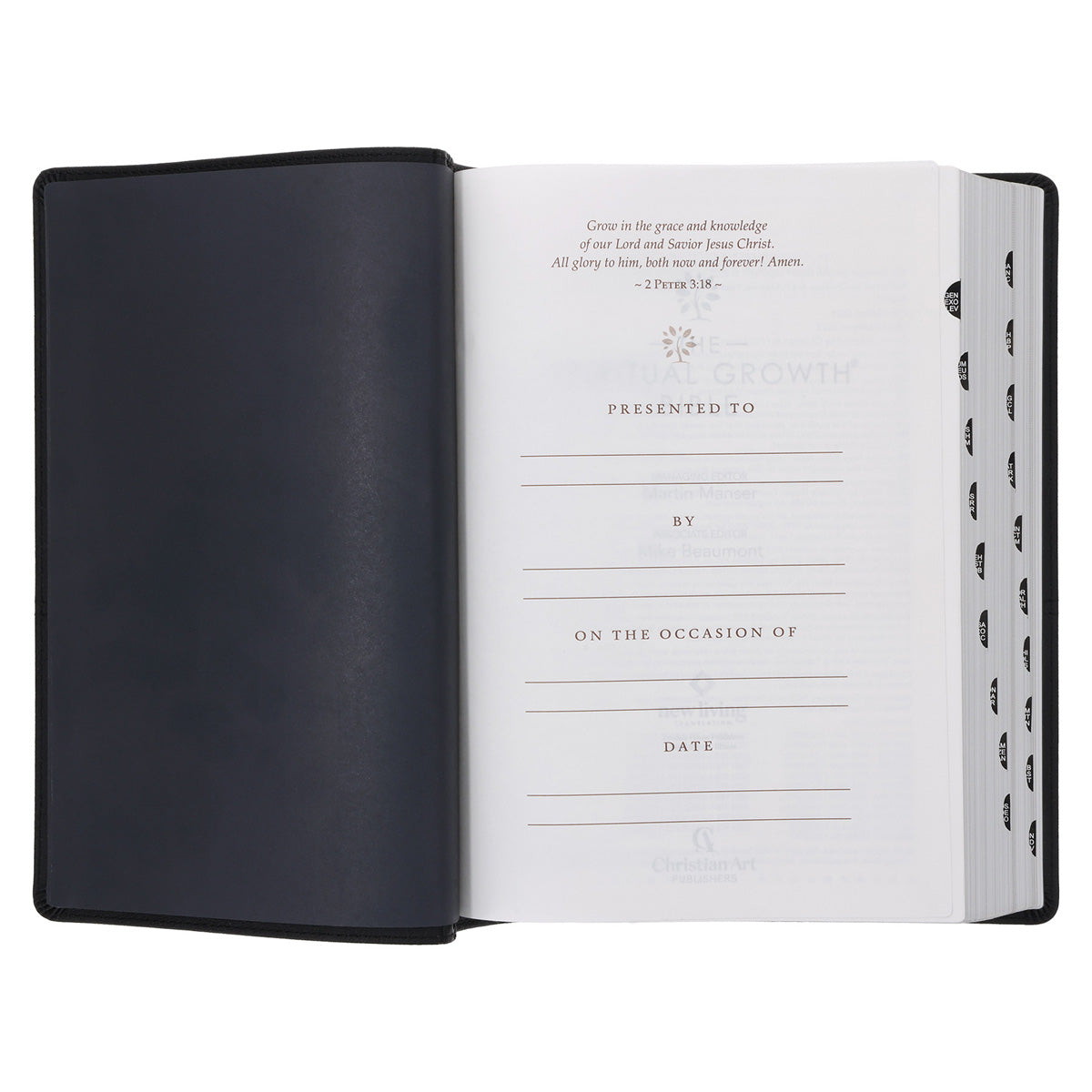 NLT Black Faux Leather Spiritual Growth Bible