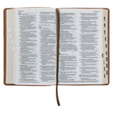 NLT Tan Genuine Leather Flexcover Standard Bible with Indexing Tabs