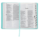 NLT Aquamarine Genuine Leather Flexcover Standard Bible