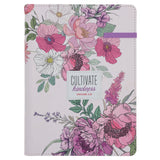 Cultivate Kindness Faux Leather Journal with Pen Holder and Elastic Closure
