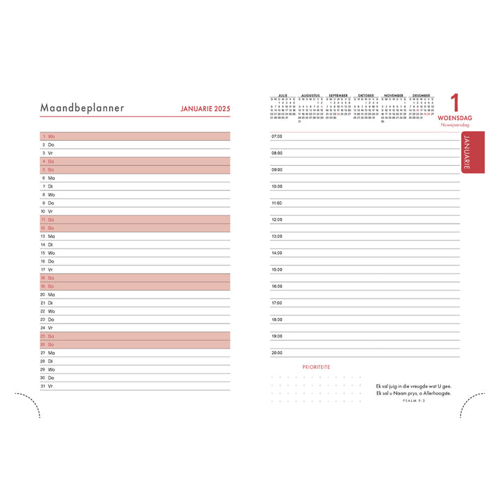 2025 Dagboek - Kronos Dagbeplanner - 'n Tyd vir Alles Grys - Kunsleer