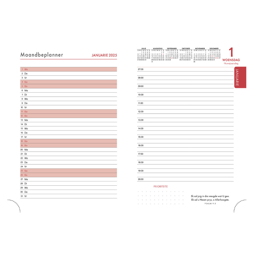 2025 Dagboek - Kronos Dagbeplanner - 'n Tyd vir Alles Grys - Kunsleer