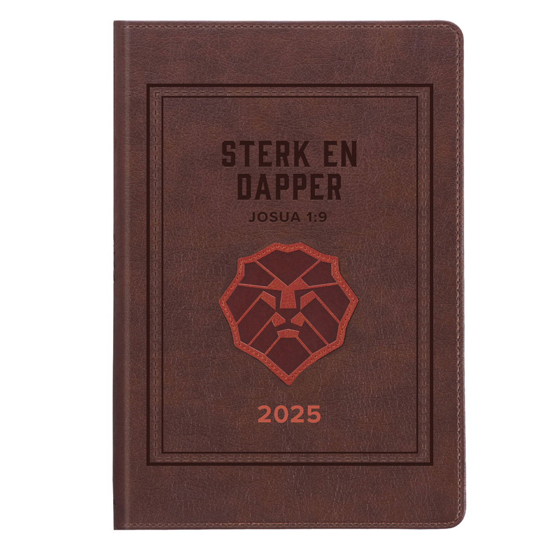 2025 Dagboek - Professionele Jaarbeplanner - Sterk en Dapper - Kunsleer Met Rits