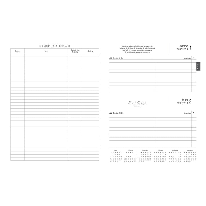 2025 A4 Dagboek - Professionele Jaarbeplanner - 'n Tyd vir Alles - Kunsleer